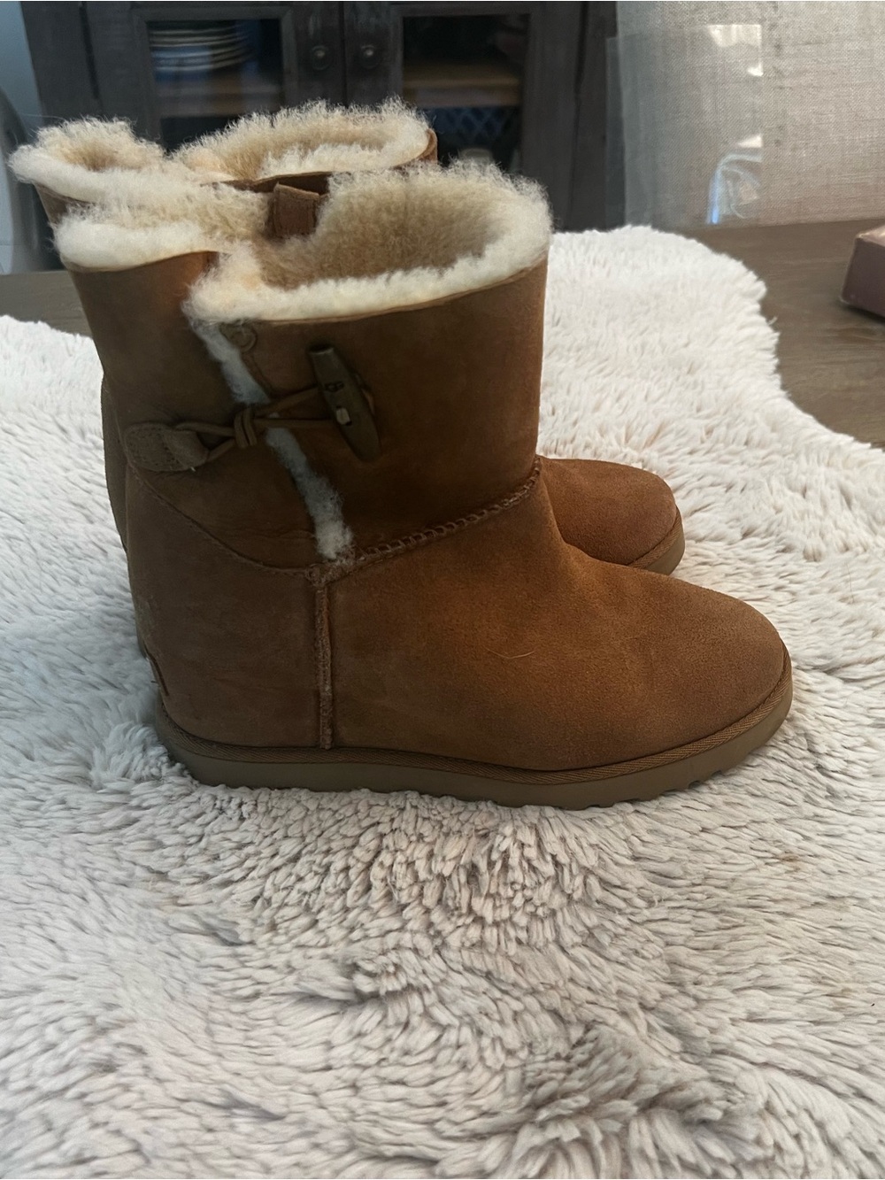UGG Chestnut Suede Shearling-Lined Ankle Boot